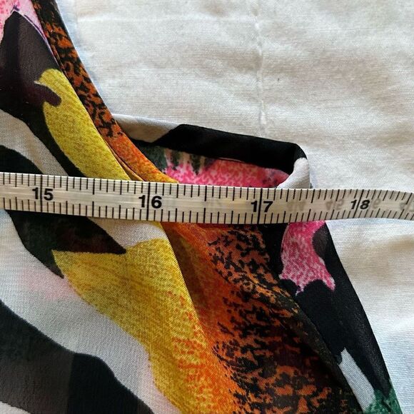 Zebra flower multi print sheet polyester tank mini dress cover up small - Picture 4 of 7